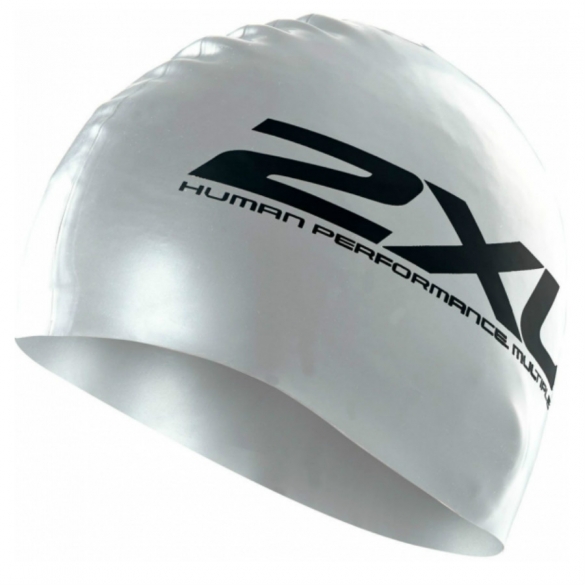 2XU silicone performance swim cap Silber 2015 US1355F